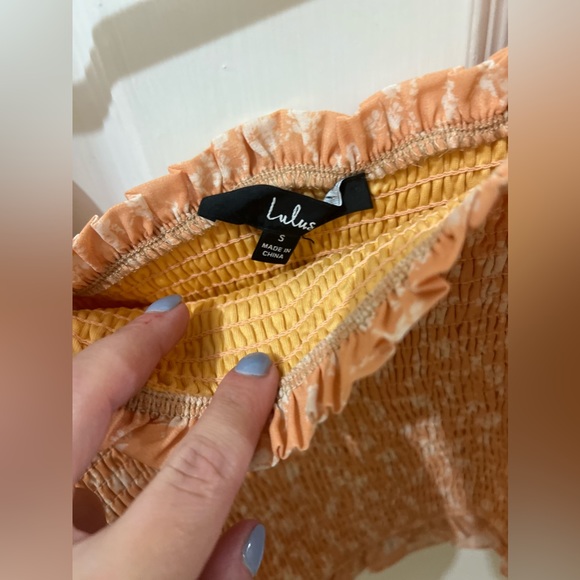 LuLu’s Dreamiest Love Orange Floral Print Long Sleeve Crop Top - Picture 3 of 10